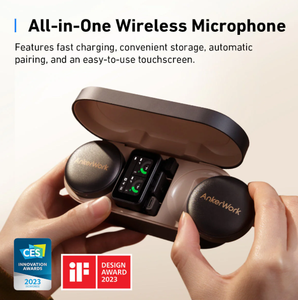 AnkerWork M650 Wireless Microphone - Metallic Black